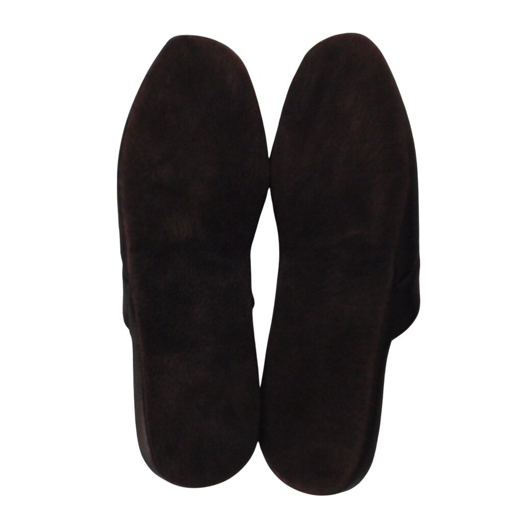 Mens Leather Slip On Slippers soft Sole House Shoes Brown Scuffs Sz 13 Wide - Picture 6 of 6